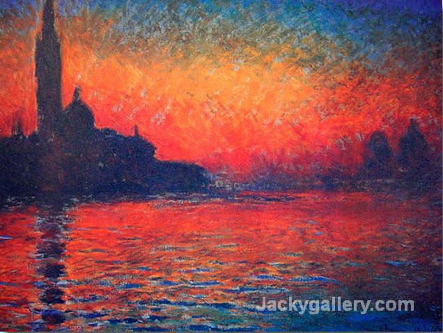 San giorgio maggiore by twilight Red by Claude Monet paintings reproduction